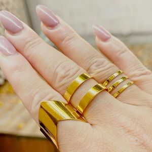 SALVINA 3 Ring Set - $60, One Size, Brass with 24k Gold Plated